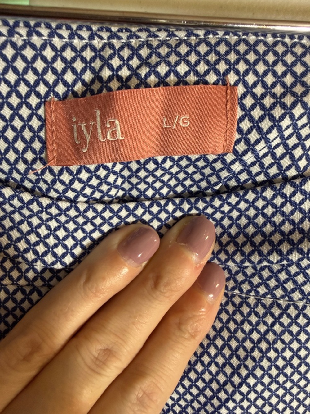 Navy Micro-Pattern Mid-Rise Bermuda Shorts - Picture 8 of 8